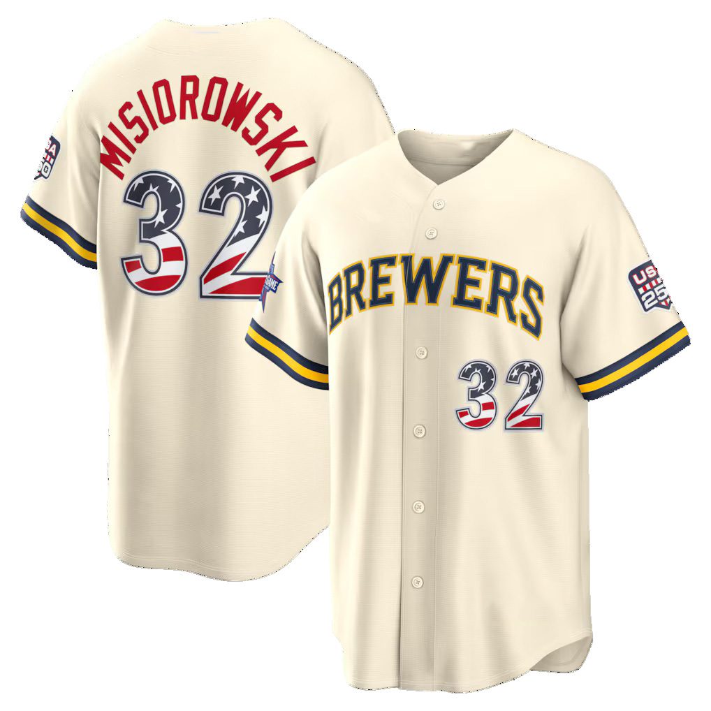 Milwaukee Brewers #32 Jacob Misiorowski 2026 All-Star Edition Stars & Stripes Cream HeidiMiller Stadium Jersey
