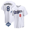 Los Angeles Dodgers #8 Enrique Hern¨¢ndez Player Gold White HeidiMiller World Series Meet 2026 Collection Stadium Limited Stitched Jerseys