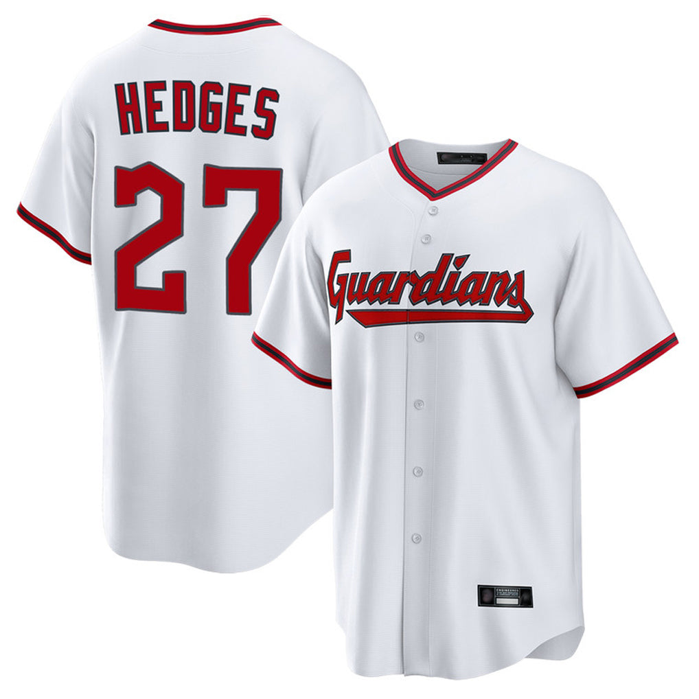 Cleveland Guardians #27 Austin Hedges Player White HeidiMiller Game Home Stitched Jerseys