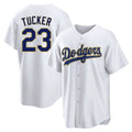 Los Angeles Dodgers #23 Kyle Tucker Player Gold White HeidiMiller 2026 Collection Stadium Game Stitched Jerseys