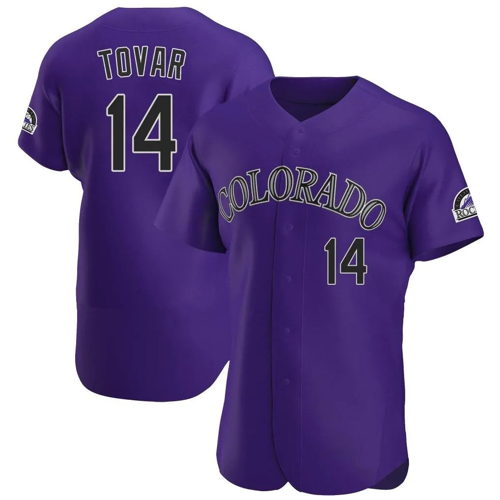 Colorado Rockies #14 Ezequiel Tovar Player Purple HeidiMiller Limited Elite Home Stitched Jerseys