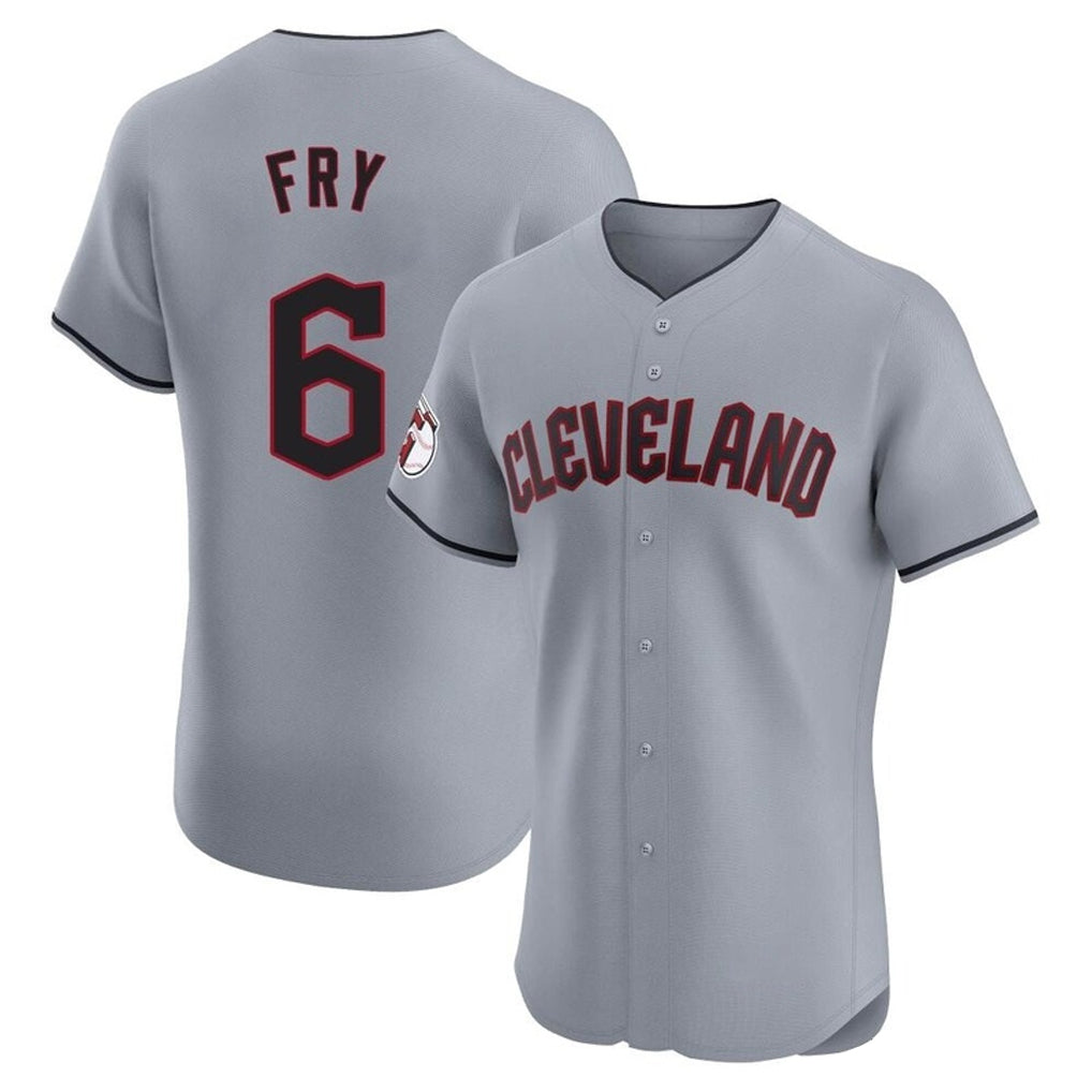 Cleveland Guardians #6 David Fry Player Gray HeidiMiller Road Limited Elite Home Stitched Jerseys