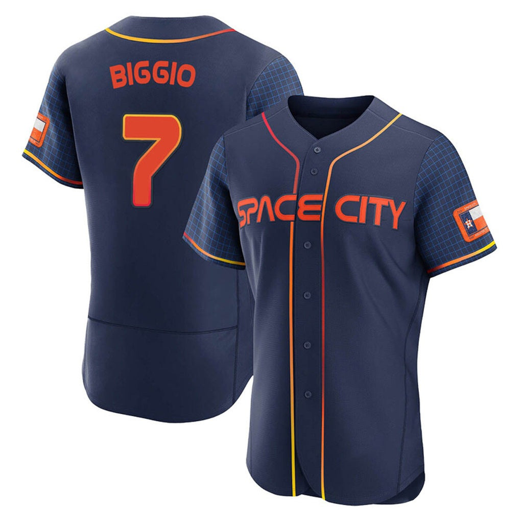 Houston Astros #7 Craig Biggio Player Navy HeidiMiller City Connect Limited Elite Home Stitched Jerseys
