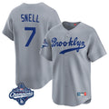 Los Angeles Dodgers #7 Blake Snell Player Gray HeidiMiller Game Limited World Series Meet Home Stitched Jerseys