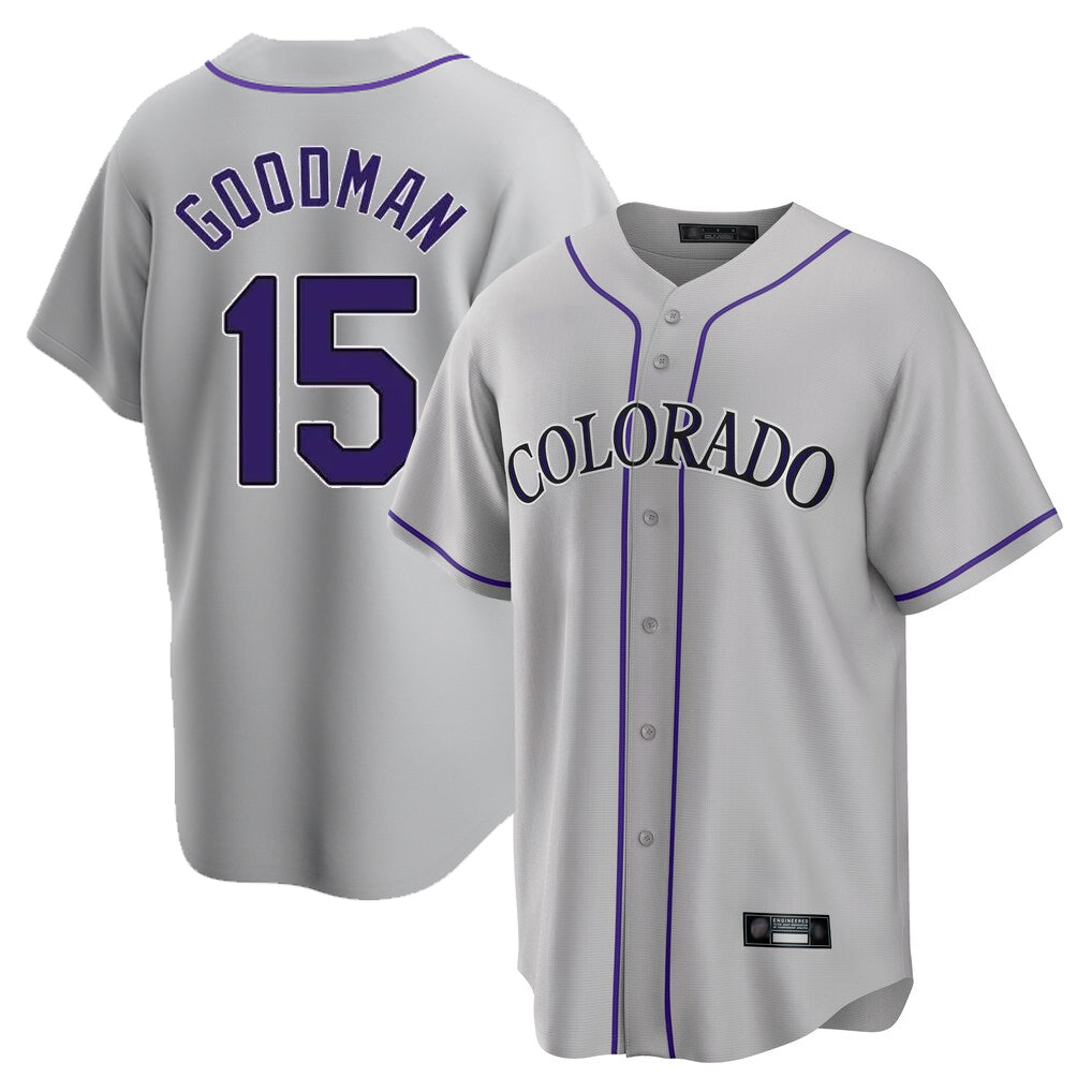 Colorado Rockies #15 Hunter Goodman Player Gray HeidiMiller Game Home Stitched Jerseys