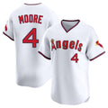 Los Angeles Angels #4 Christian Moore Player White HeidiMiller T-shirt Home Limited Stitched Jerseys