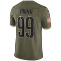 W.Commanders #99 Chase Young Olive HeidiMiller Salute To Service Limited Jersey