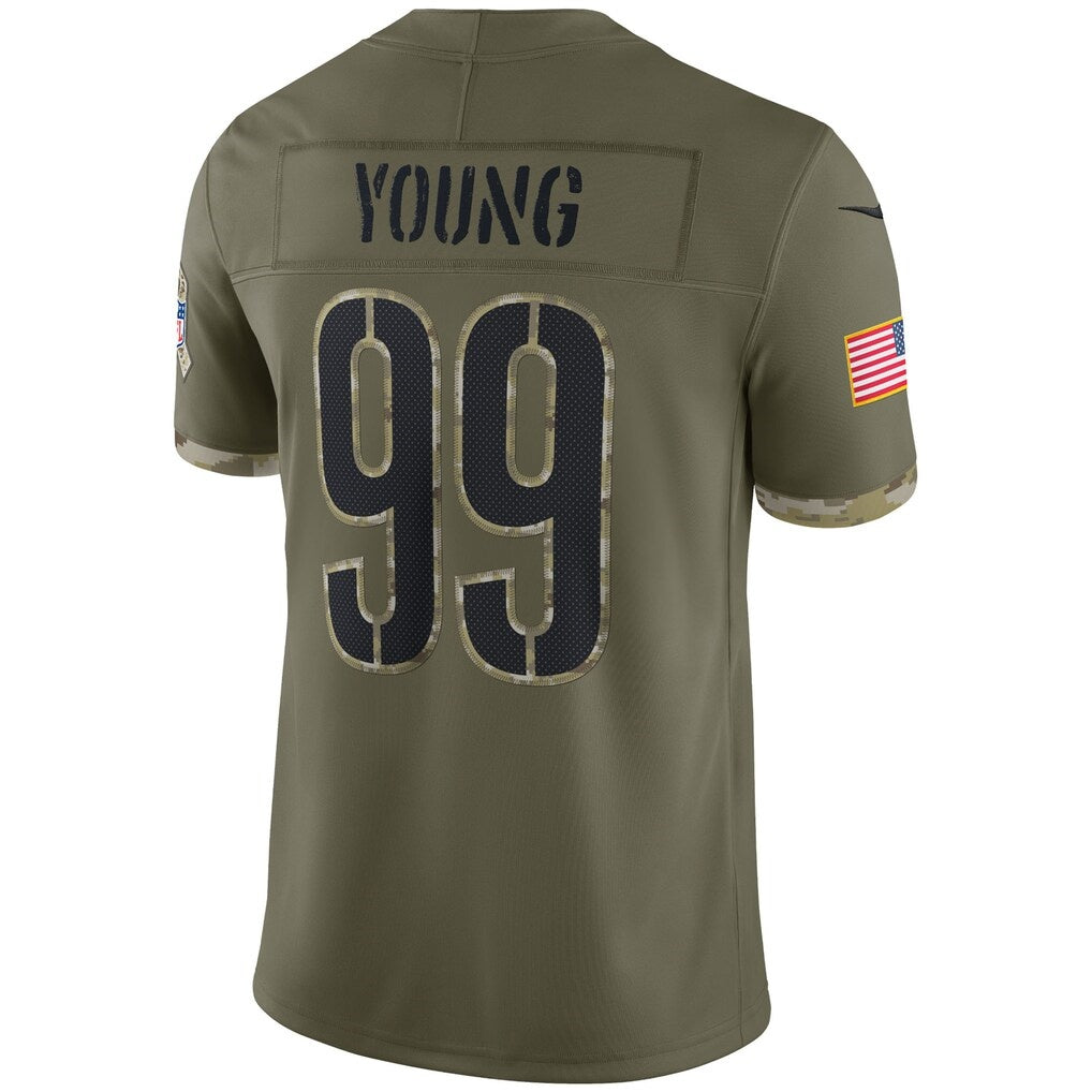 W.Commanders #99 Chase Young Olive HeidiMiller Salute To Service Limited Jersey