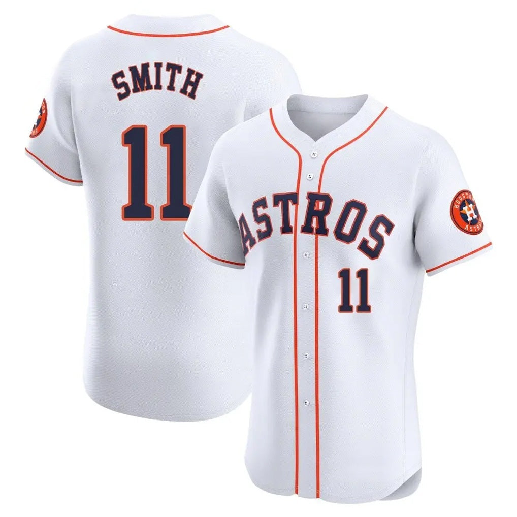 Houston Astros #11 Cam Smith Player White HeidiMiller Limited Elite Home Stitched Jerseys