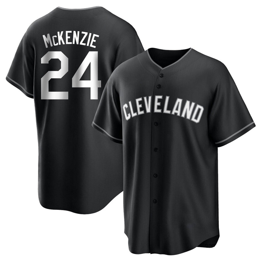 Cleveland Guardians #24 Triston McKenzie Player Black HeidiMiller Home Game Stitched Jerseys