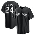 Cleveland Guardians #24 Triston McKenzie Player Black HeidiMiller Home Game Stitched Jerseys