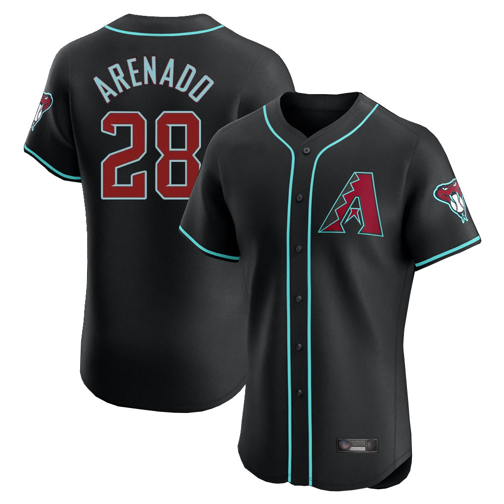 Arizona Diamondbacks #28 Nolan Arenado Player Black HeidiMiller Limited Elite Home Game Stitched Jerseys