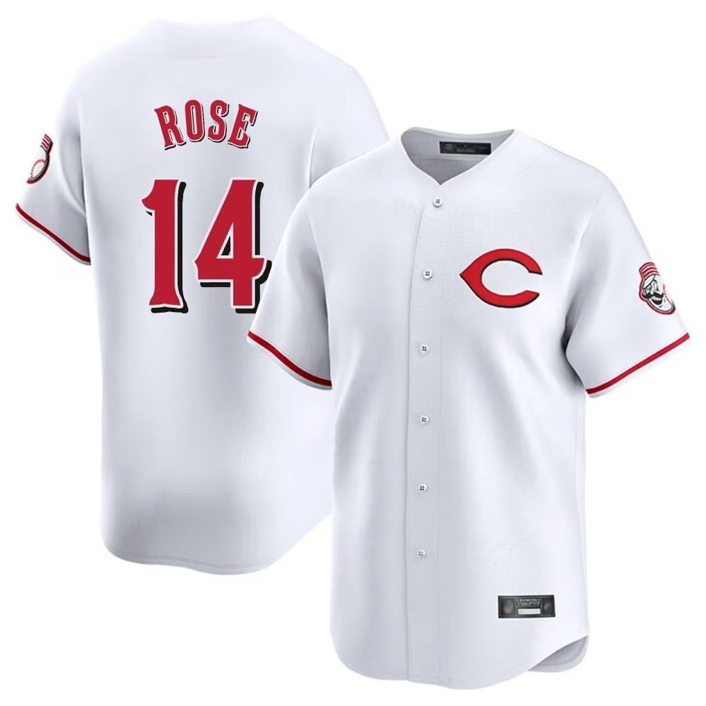 Cincinnati Reds #14 Pete Rose Player White HeidiMiller Limited Home Stitched Jerseys