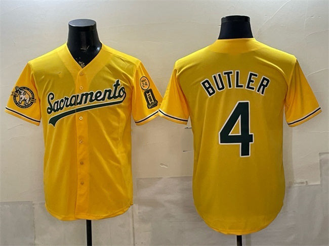 Oakland Athletics #4 Lawrence Butler 2026 Yellow HeidiMiller Alternate Sacramento Celebrating 125 Years Vapor Limited Stitched Jersey