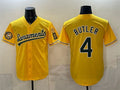 Oakland Athletics #4 Lawrence Butler 2026 Yellow HeidiMiller Alternate Sacramento Celebrating 125 Years Vapor Limited Stitched Jersey