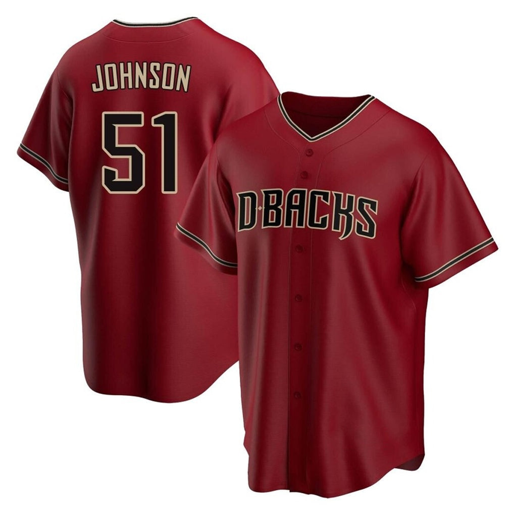 Arizona Diamondbacks #51 Randy Johnson Player Red HeidiMiller Home Game Stitched Jerseys