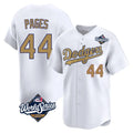 Los Angeles Dodgers #44 Andy Pages Player White Gold HeidiMiller World Series Collection Limited Home Stitched Jerseys