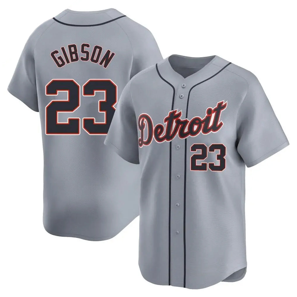 Detroit Tigers #23 Kirk Gibson Player Gray HeidiMiller Home Limited Stitched Jerseys