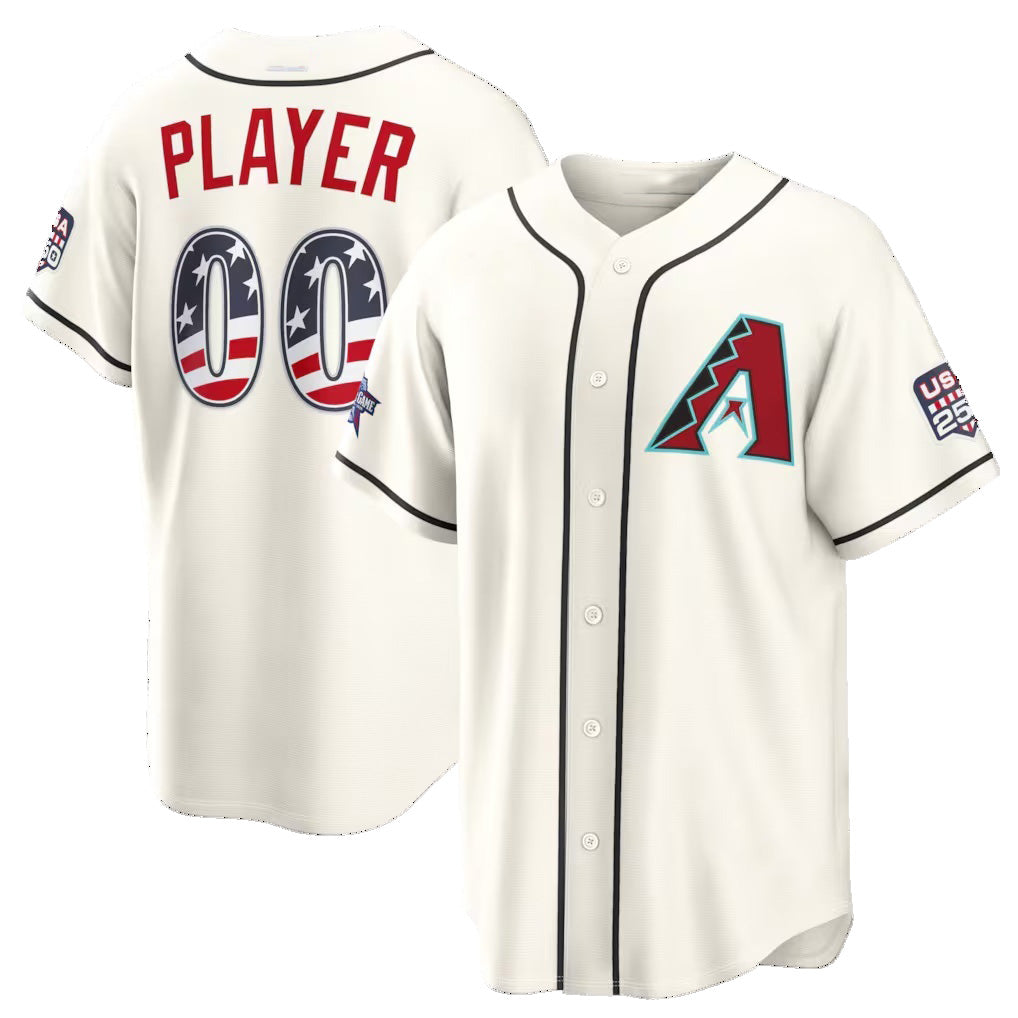 Custom Arizona Diamondbacks 2026 All-Star Edition Stars & Stripes Cream HeidiMiller Stadium Pick-A-Player Jersey