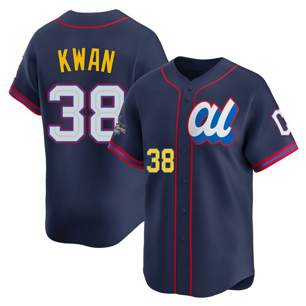 Cleveland Guardians #38 Steven Kwan Player Navy HeidiMiller American League All-Star Edition Limited Home Stitched Jerseys