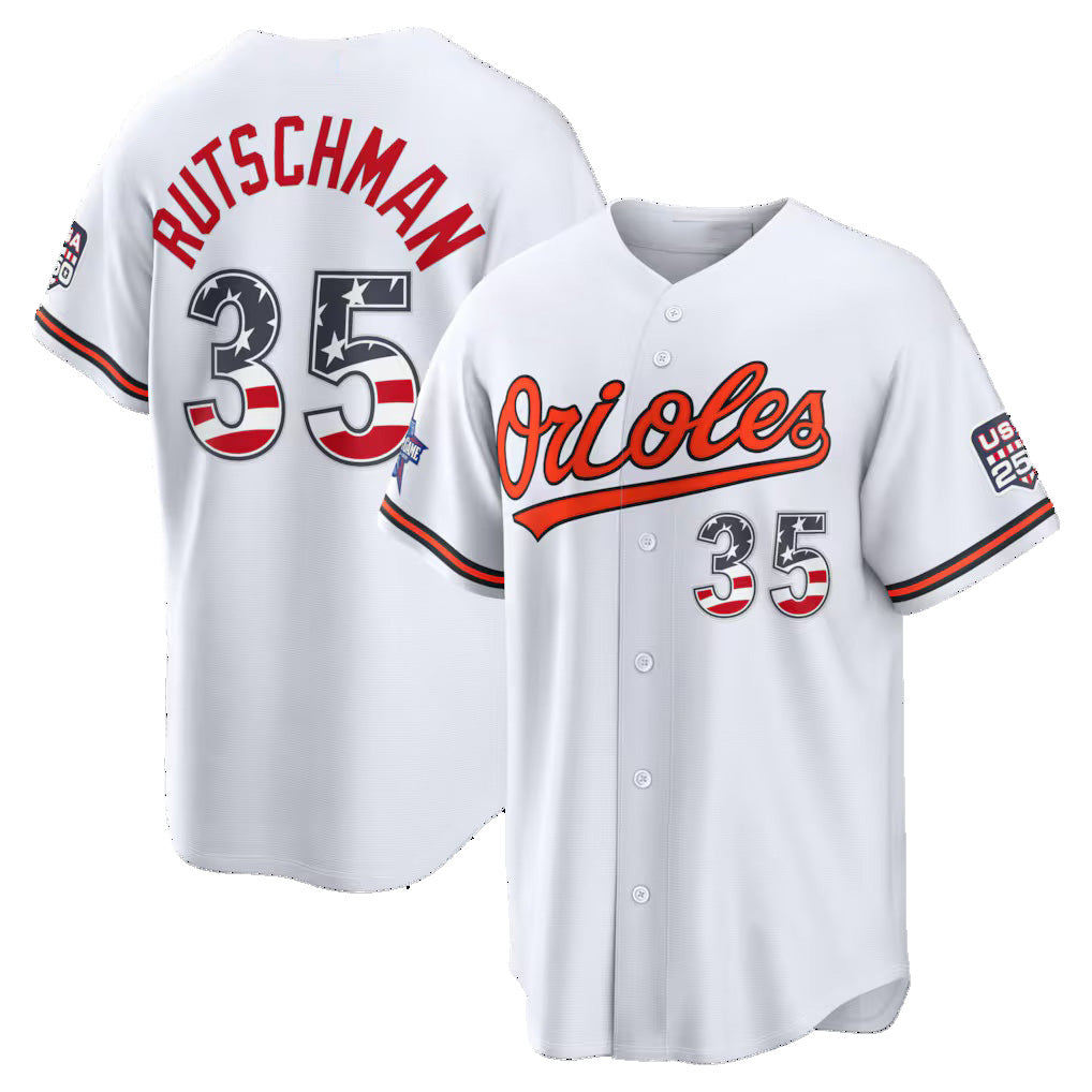 Baltimore Orioles #35 Adley Rutschman 2026 All-Star Edition Stars & Stripes White HeidiMiller Stadium Jersey