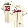 Atlanta Braves #13 Ronald Acuna Jr Player Cream HeidiMiller Home Game Stitched Jerseys