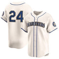 Seattle Mariners #24 Ken Griffey Jr. Cream HeidiMiller Cool Base Jersey