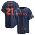 Houston Astros #21 Yainer Diaz Player Navy HeidiMiller City Connect Home Game Stitched Jerseys