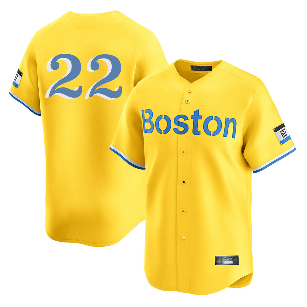 Boston Red Sox #22 Garrett Whitlock Player Yellow HeidiMiller Limited Home Game Stitched Jerseys1