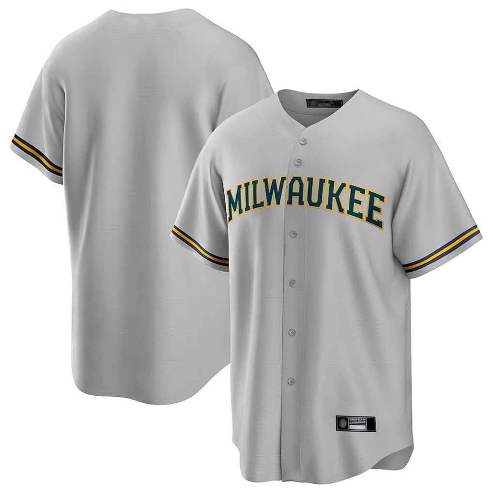Milwaukee Brewers Blank Player Gray HeidiMiller Home Game Stitched Jerseys