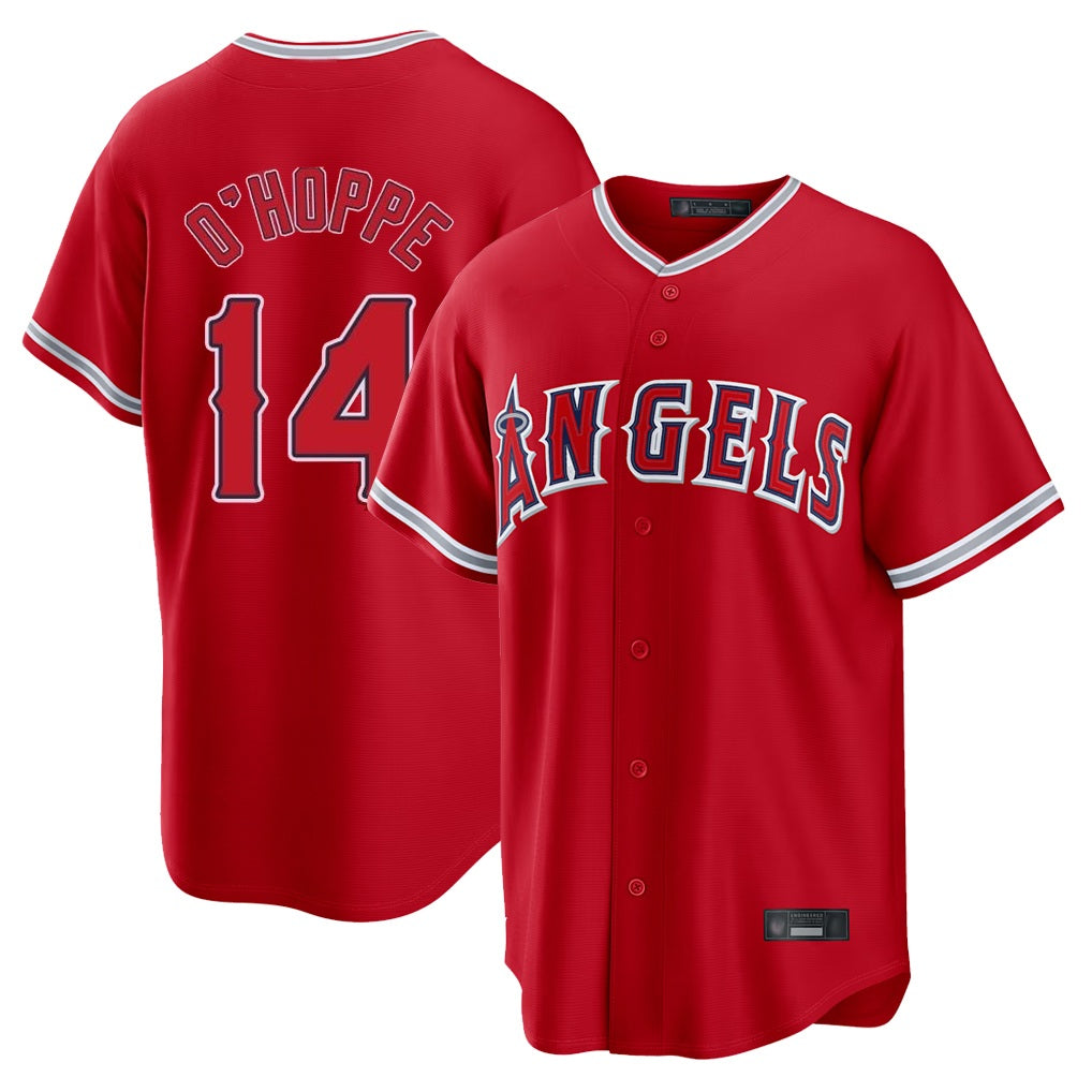 Los Angeles Angels #14 Logan O'Hoppe Player Red HeidiMiller Home Game Stitched Jerseys