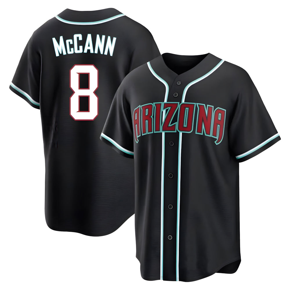 Arizona Diamondbacks #8 James McCann Player Black HeidiMiller Home Game Stitched Jerseys