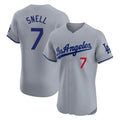 Los Angeles Dodgers #7 Blake Snell Player Gray HeidiMiller Limited Elite Home Stitched Jerseys