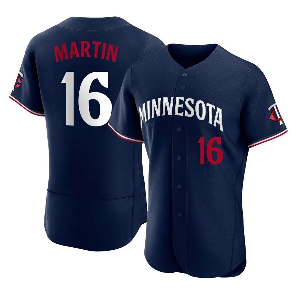 Minnesota Twins #16 Austin Martin Player Navy HeidiMiller Replica Home Limited Elite Stitched Jerseys