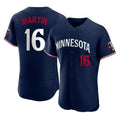 Minnesota Twins #16 Austin Martin Player Navy HeidiMiller Replica Home Limited Elite Stitched Jerseys