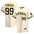 Milwaukee Brewers #99 Gary Sanchez Player Cream HeidiMiller Home Limited Stitched Jerseys