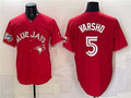 Toronto Blue Jays #5 Daulton Varsho Red HeidiMiller 50 Seasons Patch Stitched Jersey