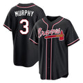 Atlanta Braves #3 Dale Murphy Player Black HeidiMiller Fashion Out Game Stitched Jerseys