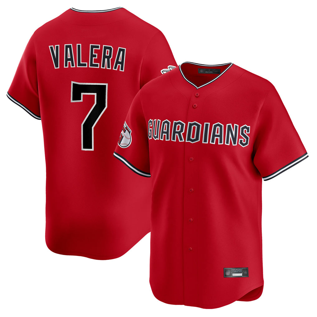 Cleveland Guardians #7 George Valera Player Red HeidiMiller Limited Home Stitched Jerseys