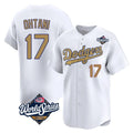Los Angeles Dodgers #17 Shohei Ohtani Player White Gold HeidiMiller World Series Collection Limited Home Stitched Jerseys