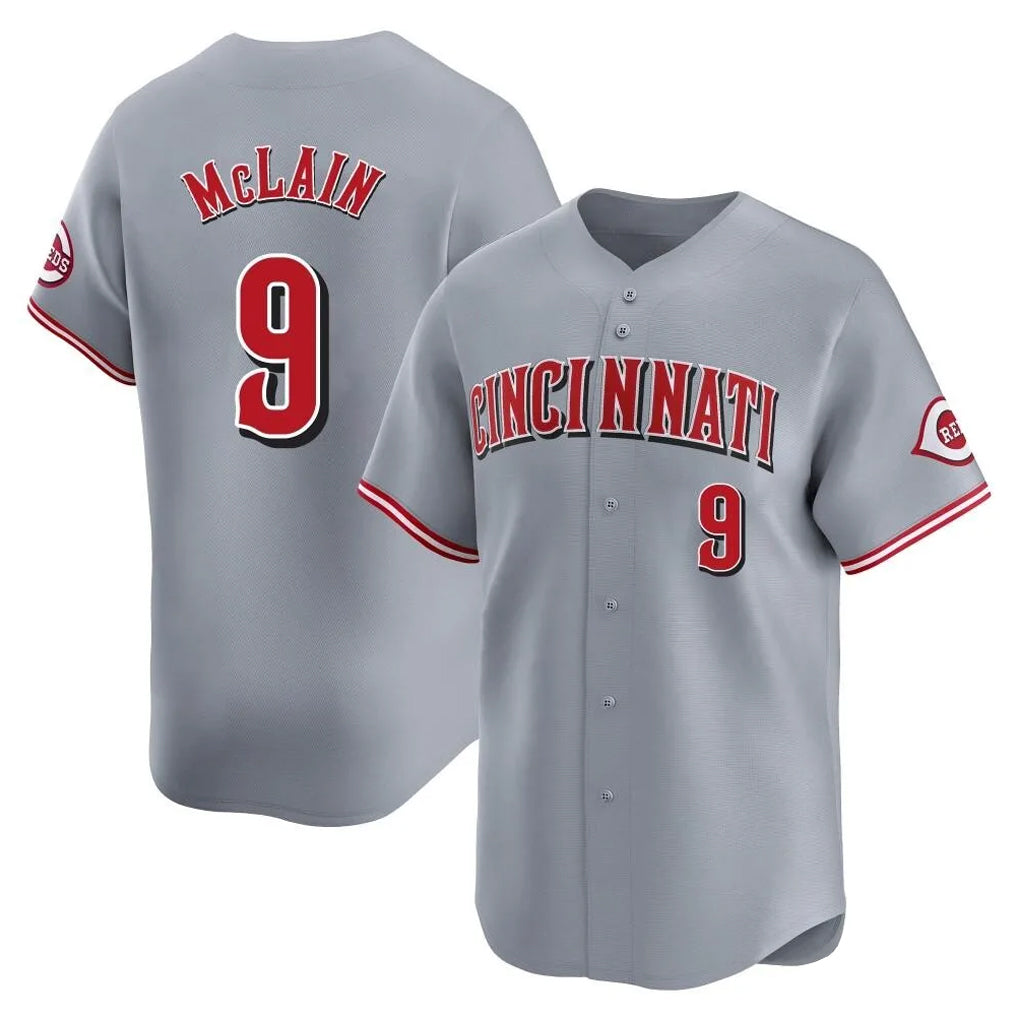 Cincinnati Reds #9 Matt McLain Player Gray HeidiMiller Home Limited Stitched Jerseys