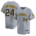 Milwaukee Brewers #24 William Contreras Player Gray HeidiMiller Home Limited Stitched Jerseys