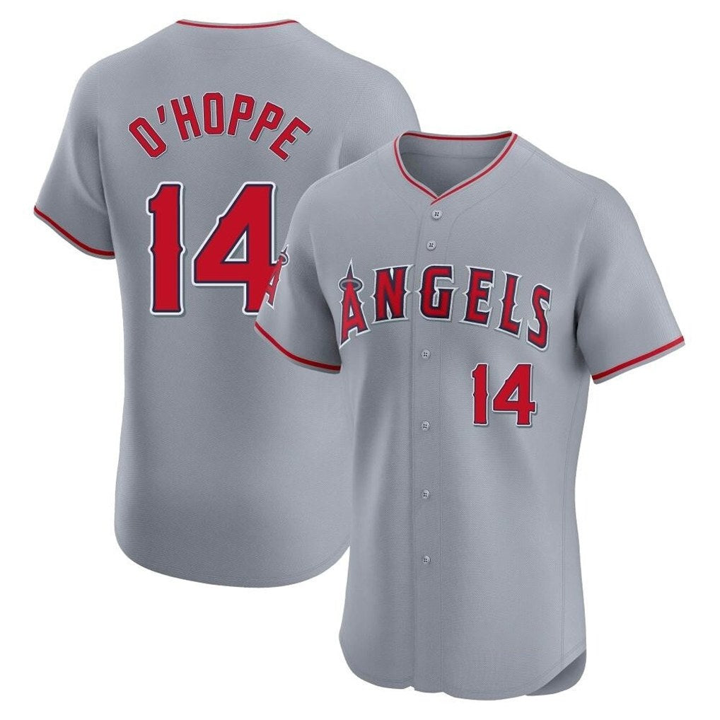 Los Angeles Angels #14 Logan O'Hoppe Player Gray HeidiMiller Home Limited Elite Stitched Jerseys