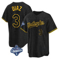 Los Angeles Dodgers #3 Edwin D¨ªaz Player Black Gold HeidiMiller World Series Meet Limited Home Stitched Jerseys