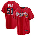 Atlanta Braves #51 Chris Sale Player Red HeidiMiller Home Game Stitched Jerseys