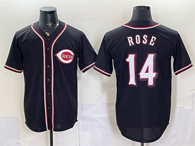 Cincinnati Reds #14 Pete Rose 2026 Fashion Replica Black HeidiMiller Out Stitched Jersey