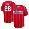 Miami Marlins #26 Janson Junk Player Red HeidiMiller City Connect Home Game Stitched Jerseys
