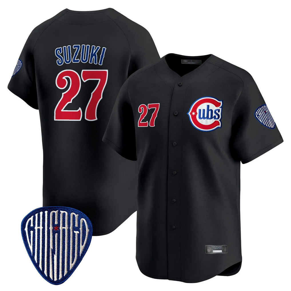 Chicago Cubs #27 Seiya Suzuki Player Black HeidiMiller Vapor Premier Limited Home Stitched Jerseys