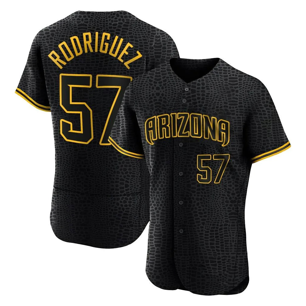 Arizona Diamondbacks #57 Eduardo Rodriguez Player Black HeidiMiller Snake Skin City Limited Elite Home Game Stitched Jerseys