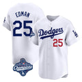 Los Angeles Dodgers #25 Tommy Edman Player White HeidiMiller World Series Meet Limited Home Stitched Jerseys